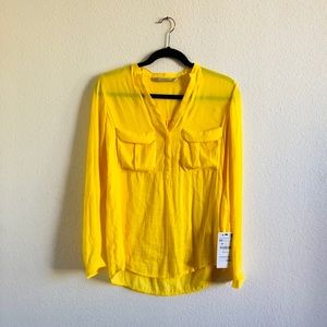 ZARA yellow long sleeve blouse